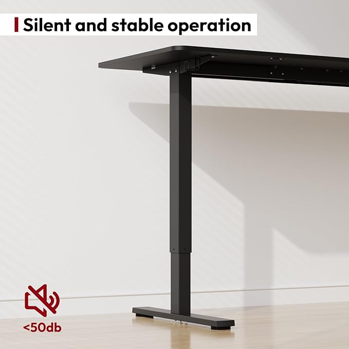 SANODESK Electric Standing Desk 55x24 Inch Height Adjustable Stand Up Desk Home Office Computer Workstation Sit Stand Home Office Desk with Splice Board (Black Frame + Black Top)