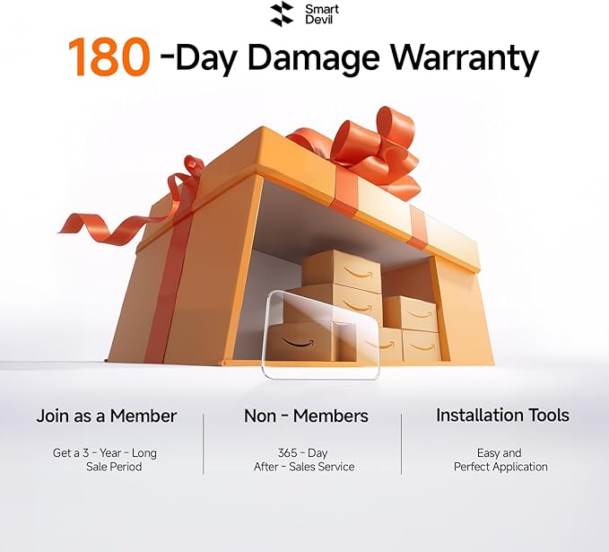 SMARTDEVIL 2 Pack Screen Protector for iPhone 17 Pro Max, Tempered Glass HD Clear Film, Easy Installation, Dust-Free & Bubble-Free