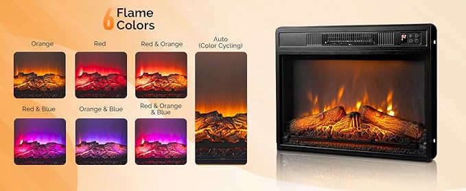 VINGLI Fireplace TV Stand with Sliding Barn Door for 70 Inch TV, Farmhouse Entertainment Center & 23" Fireplace, Media Console Table with Storage Cabinets for Living Room, Distressed White & Barnwood