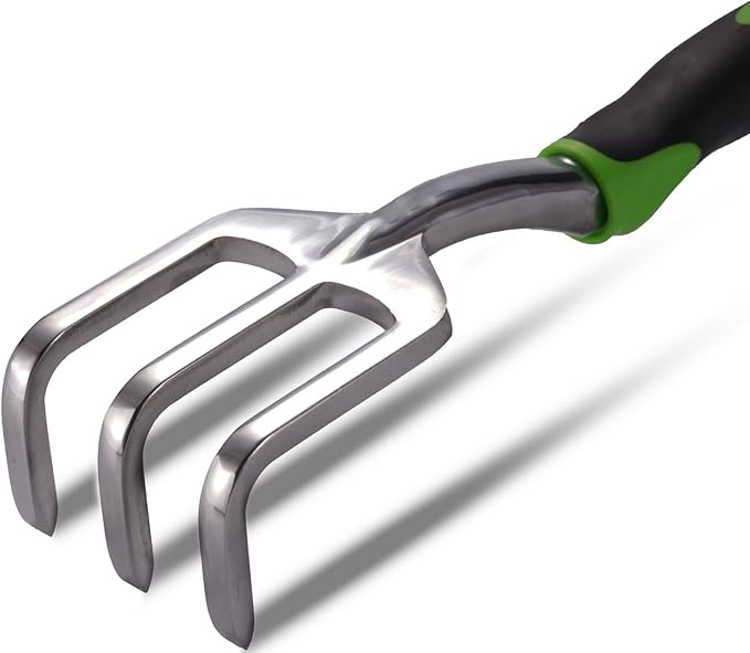 JMOO Garden Tools, 3-Piece Garden Tool Set with Non-Slip Ergonomic Handles, Lightweight Aluminum Alloy Rust-Proof Durable Gardening Hand Tools, Ideal Gardening Tools Gifts for Women and Men