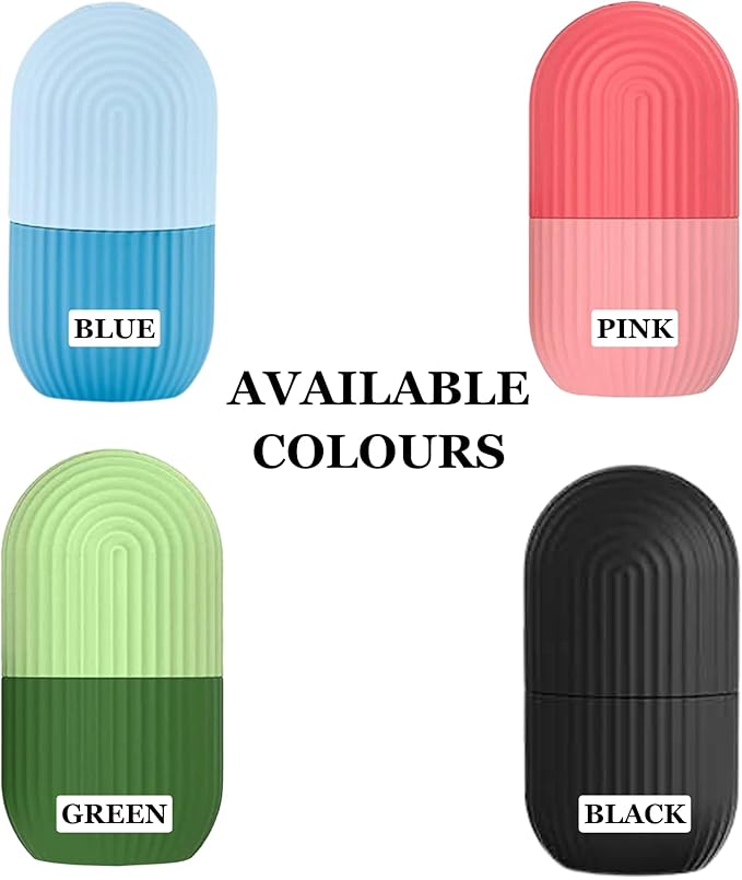 CrafTreat Ice Roller for Face, Eyes & Neck – Reusable Silicone Ice Mold for De-Puffing, Skin Care & Facial Massage (Black)