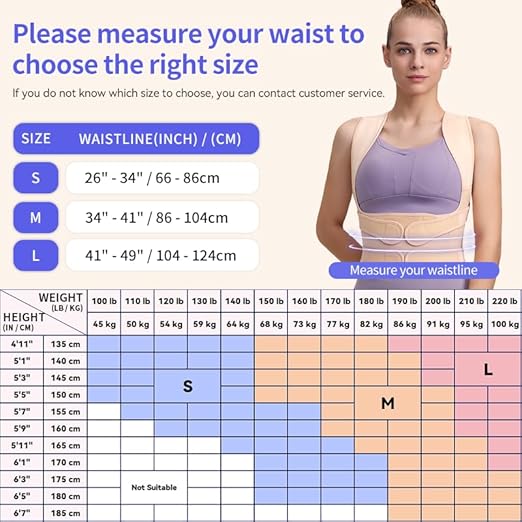 Fit Geno Back Brace Posture Corrector for Women and Men, Shoulder Straightener, Adjustable Full Back Support, Upper and Lower Back Pain Relief - Scoliosis, Hunchback, Hump, Thoracic, Spine Corrector (Multicolor, Large)