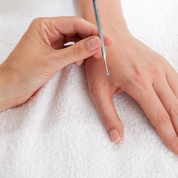 Acupuncture Pen, Dual Head Ear Body Point Probe Tip Acupressure Stainless Steel Facial Reflexology Massage Tool Ear and Body Point Probe Pen