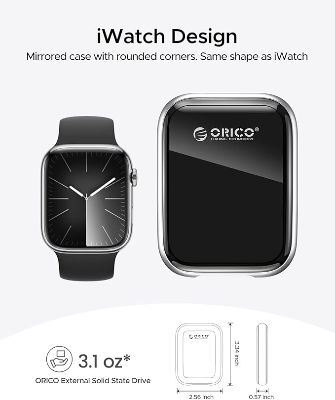 ORICO 2TB Portable SSD Up to 2000MB/s External Solid State Drive, USB 3.2 Gen 2x2 20Gbps with 2 in 1 USB C Cable, Compatibility with MacBook, iPad, iPhone 15, PSSD - A20