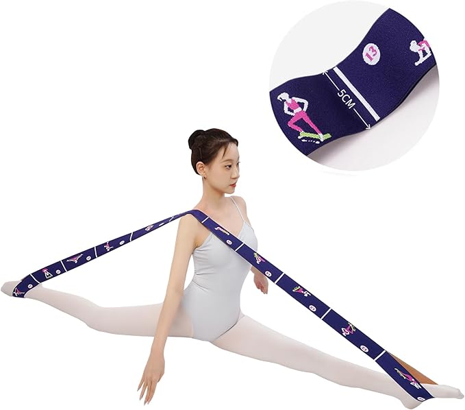 Resistance Bands 11 Loops with Guide Stretch Straps - Exercise Bands for Stretching, Yoga, Pilates & Physical Therapy - Elastic Fabric Workout Bands for Home Gym, Dance, Flexibility Training & Ballet Stretching Equipment