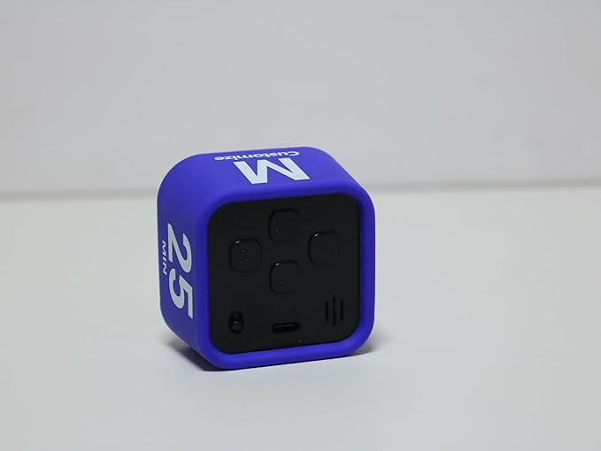 FCXJTU Rotating Cube Pomodoro Visual Timer 5, 25, 10 50 Minutes Preset, Rechargeable Desk Productivity Flip Timer w/Silicone Cover, Custom Countdown, Silent Mode for ADHD, Study, Work, School(Purple)