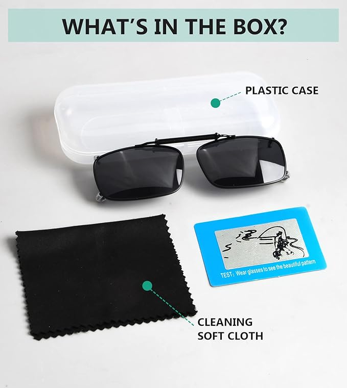 Eyekepper 3-pack Polarized Clip on Sunglasses With Spring Draw Bar Grey/Brown/Green Lens 54 * 34MM