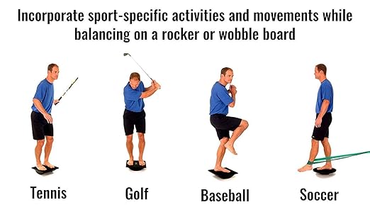 THERABAND Wobble Board Stability and Balance Trainer, Round Wobble Board, Core Strength Balance Disc for Adults, Physical Therapy, Agility Training, Compact Non-Slip Design