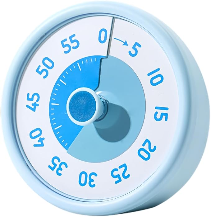 Visual Timer 60-Minute - Silent Countdown for ADHD, Kids, Self-Discipline Tool for Classroom, Kitchen & Homeschool Time Management