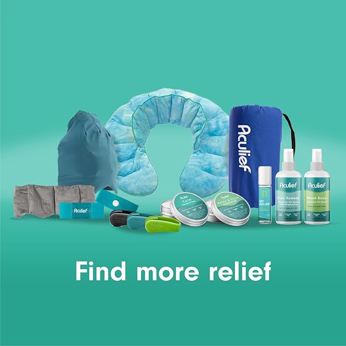 Aculief Wearable Acupressure Hand Clip - Stress-Management Wearable & Wellness Tool - Portable Relaxation Aid & Acupressure Devices - Pack of 2, X-Small, Teal