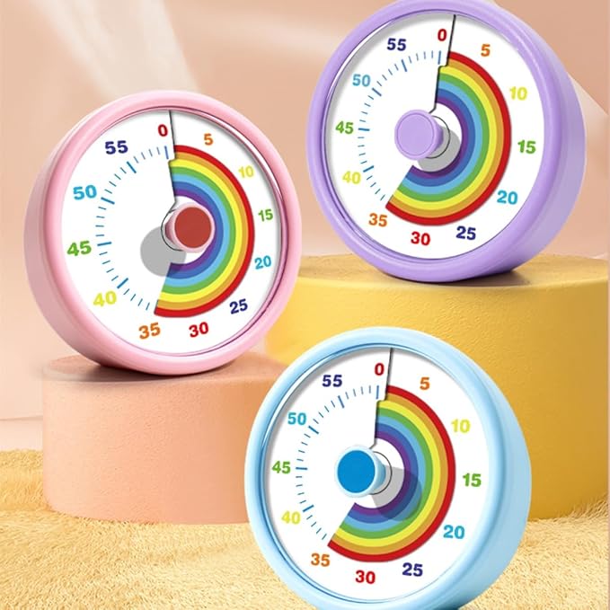 Visual Timer for Kids, 60 Minute Time Timer Kids Timer for Classroom Home Office, Countdown Timer for Cooking Teaching Working Meeting, Pomodoro Timer Kitchen Timer (Pink)
