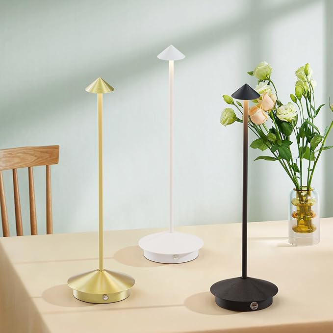 2-Pack 6000mAh Rechargeable Led Table Lamp Cordless,3000K-6000K Stepless Dimming Touch Lamps with Memory Function,IP54 Waterproof Aluminum Table Light for Outdoor/Bars/Restaurant/Patio(Pink)