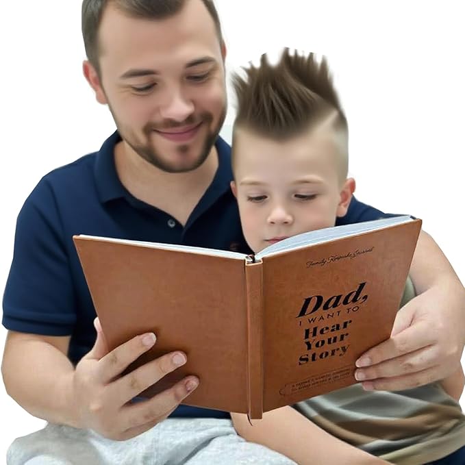 Dad Birthday Gifts from Daughter Son -Hardcover Guided Gratitude Journal for Men- Dad I Want To Hear Your Story Memory Book Daily Journal with Prompts For Fathers Day, Christmas,Thanksgiving Day