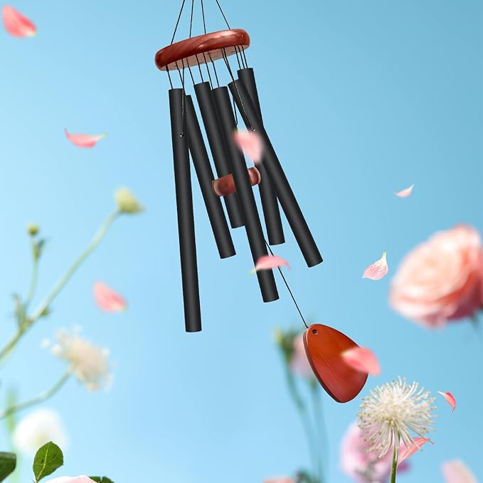 2 PCS 28" Wind Chimes for Outside. Deep Tone Lovely Wind Chimes with 6 Aluminum Tubes Courtyard Decoration. Windchimes Outdoor Create an Enjoyable Atmosphere & Give Mom a Gift