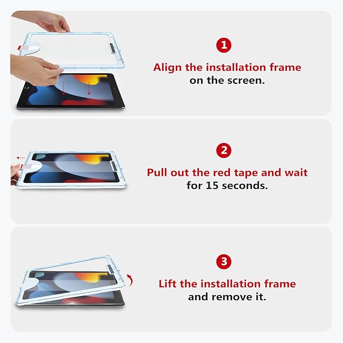 bersem Screen Protector Compatible with iPad 9th/8th/7th 10.2 Inch (2021&2020&2019 Models) Tempered Glass, Ultra Clear, Anti-Scratch, Case Friendly, EZ Kit, 1 Pack