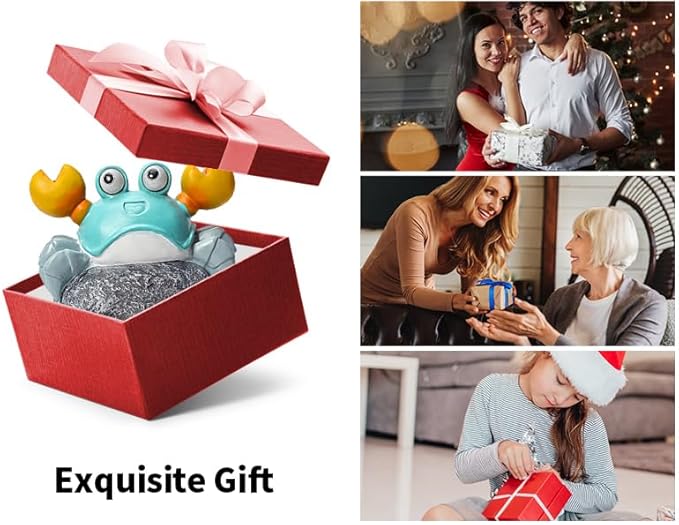 Solar Crab Outdoor Statues for Garden,Outside Decor Yard Art Lawn Ornaments Porch Patio Balcony Home House,Unique Birthdays Gifts for Mom Grandma Women Wife Sister Children Pink