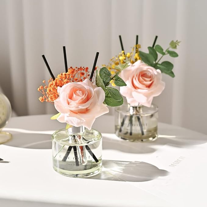 Cocod'or COCODOR Rose Flower Reed Diffuser/April Breeze/6.7oz(200ml)/1 Pack/Reed Diffuser, Reed Diffuser Set, Oil Diffuser & Reed Diffuser Sticks, Home Decor & Office Decor, Fragrance and Gifts