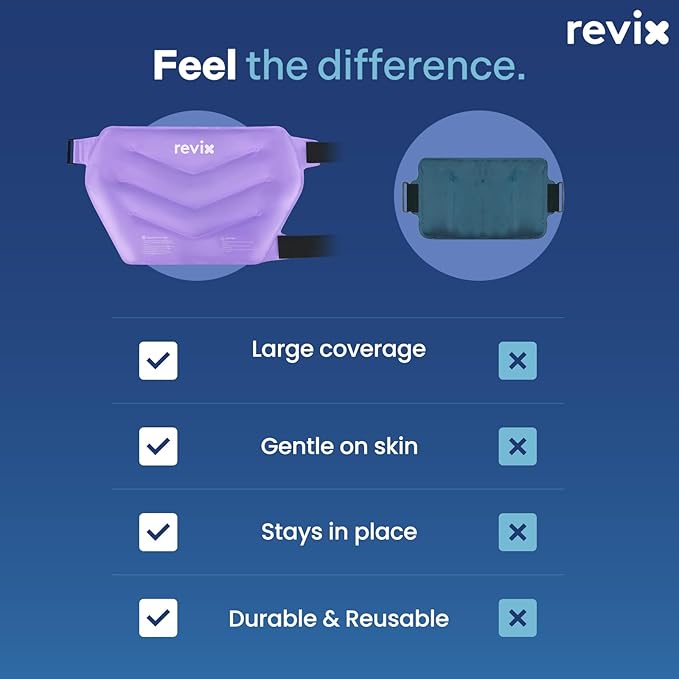 REVIX Extra Large Hip Ice Pack Wrap with Straps, Reusable Gel Ice Pack for Hip Replacement, Thigh, Shoulder & Back, Soft Lining Cold Compress Recovery Kit