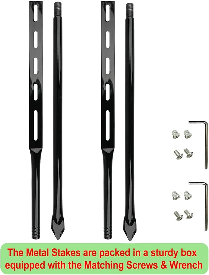 Heavy Duty Metal Yard Sign Stakes, Black, 36 Inch Length, Outdoor Lawn Sign Posts with Hardware, 2 Pack