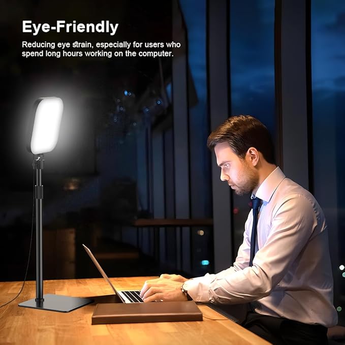 Video Conference Lighting, 180 LED Webcam Light with 3 Color & 5 Brightness for Video Recording, Zoom Light with Phone Holder for Laptop Computer Online Meeting, Video Calls, Live (1-Pack with Remote)