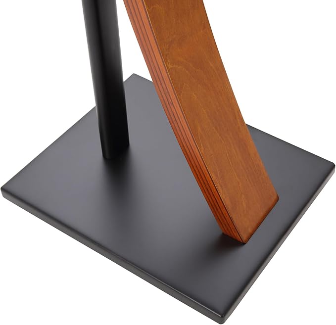 EXIMUS One Pair Fixed Height Universal Speaker Floor Stands with Real Wood - Cherry - 290 Series