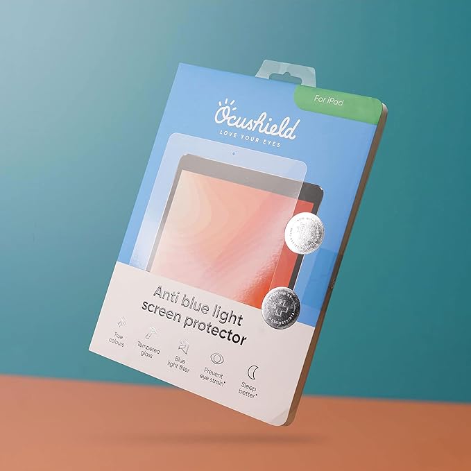 Ocushield Anti Blue Light Screen Protector for Apple iPad Pro 12.9" (2018-2022) - Blue Light Filter for iPad - Eye Protection - Accredited Medical Device - Anti-Glare