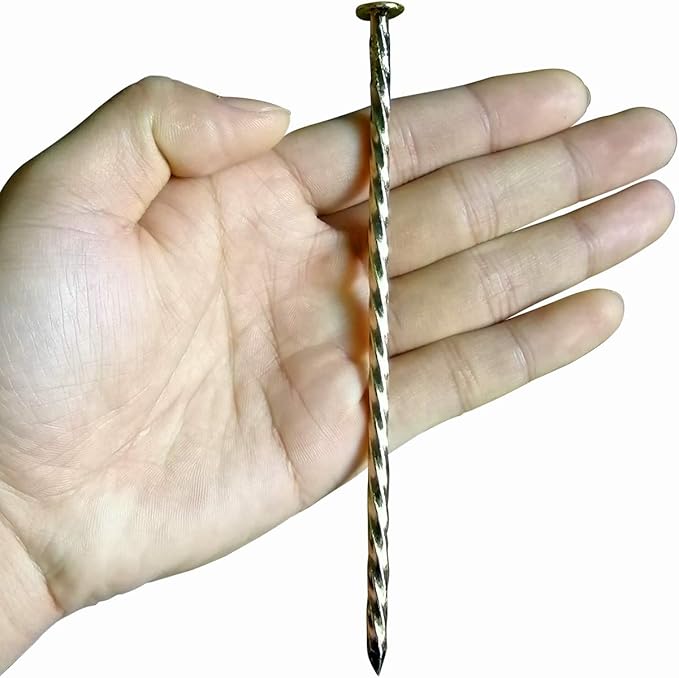 140 Pcs 6-Inch Landscape Stakes, Spiral Metal Galvanized Landscape Spikes, Garden Nails for Artificial Turf, Paver Edging, Weed Barrier, Carpentry and More