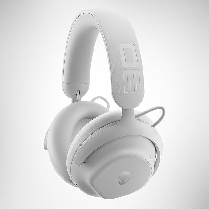 Alienware Pro Wireless Gaming Headset - Wired/Wireless, Bluetooth 5.3, 15 Minute Fast Charging, Audio Output 20 Hz, Battery Talk Time (ANC on) Up to 24 Hrs (Bluetooth), Lunar Light