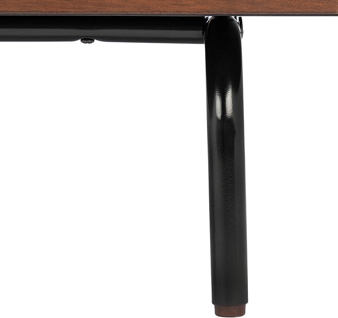 SAFAVIEH Genevieve TV Stand for up to 65" Flatscreen – Black & Walnut Brown Finish, Mid-Century Modern Storage Cabinet, Entertainment Media Console (MED5000F)