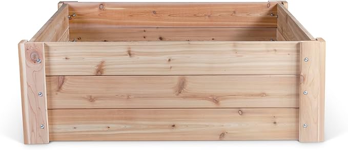 Infinite Cedar Premium Cedar Raised Garden Bed - 4' x 4' x 16.5" H - 1" Thick Wood