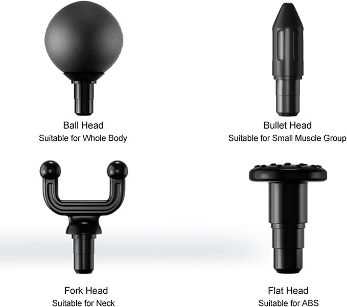 Massage Gun Deep Tissue, Portable Massage Gun with 4 Interchangeable Heads for Deep Muscle Relief and Relaxation