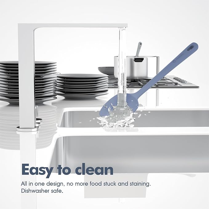 4 Pieces Silicone Spatula Set, Food Grade Rubber Spatula, Upgrade Strong Handle with Ergonomic Grip, Heat Resistant for Nonstick Cookware, Cooking