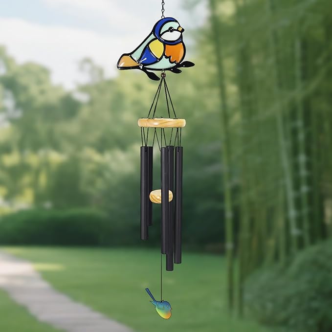 Wind Chimes for Outside Metal Aluminum 41.7" Inches Wind Chime with Brid Outdoor Decor Large Unique Chimes for Outside Festivals/Birthday for Mom Dad Grandma Home Garden Patio Decor