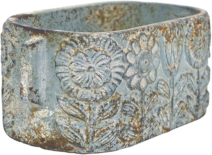 8 inch Blue Pots Planters Indoor Plants Succulent Pots Rectangle Window Box Cactus Plant Containers for Home Decor(No Drainage)