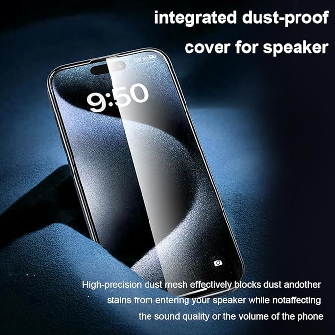 OneFish Screen Protector for Iphone 15 Pro, HD Clarity Tempered Glass Film 9H+ Hardness, with Hassle-Free Installation Frame, Dust-Free Bubble-Free Anti-Fingerprint, 2Pack