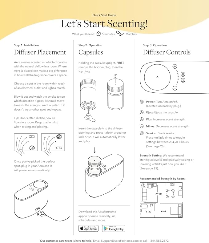 Aera Smart Home Fragrance Diffuser and Beach House Scent Refill Bundle - Alexa Compatible, Hypoallergenic, Family and Pet Safe, App Controlled