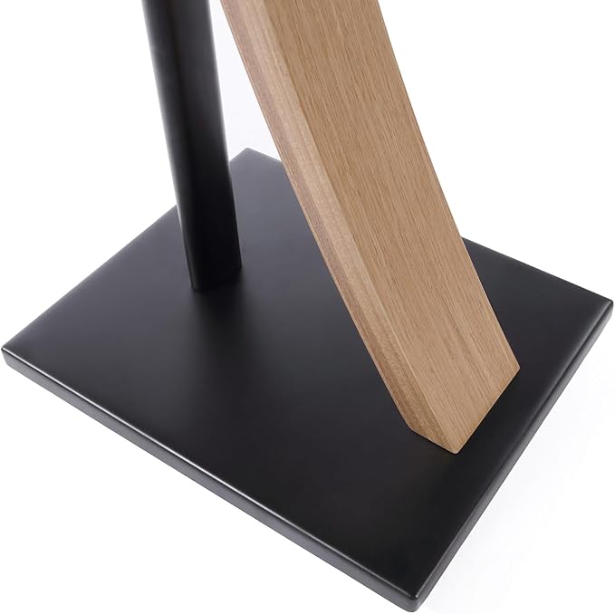 EXIMUS One Pair Fixed Height Universal Speaker Floor Stands with Real Wood - Oak - 290 Series