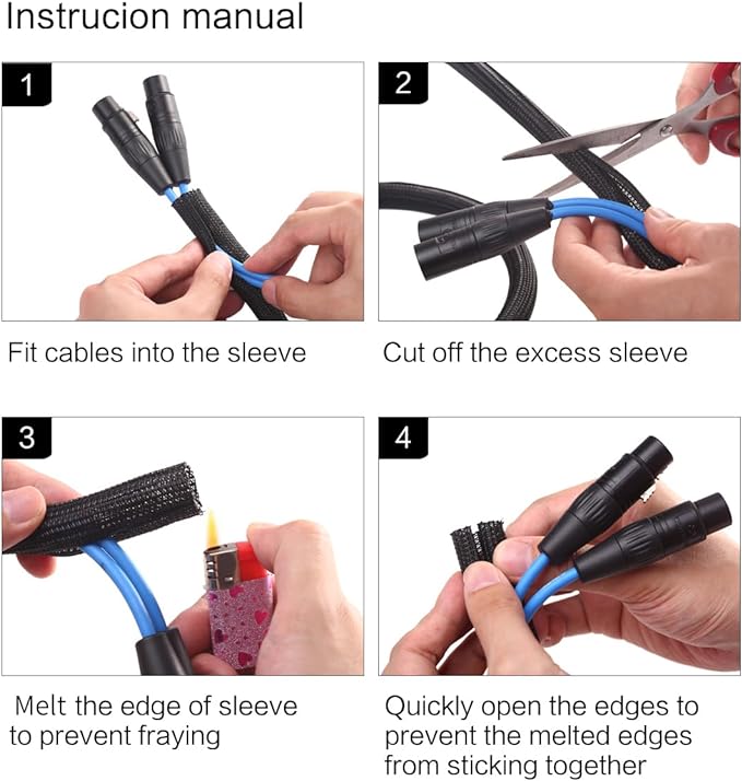 Alex Tech 10ft - 3/4 inch Cord Protector Wire Loom Tubing Cable Sleeve Split Sleeving For USB Cable Power Cord Audio Video Cable – Protect Cat From Chewing Cords - Black