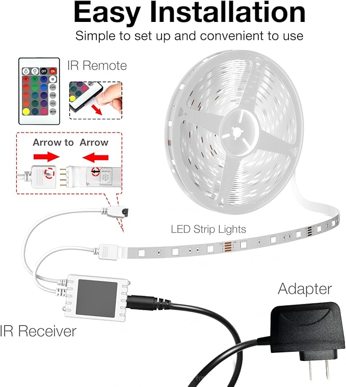 DAYBETTER RGB Led Light Strips Kit Compatible with Alexa and Google Assistant, Smart WiFi Led Strip Lights for Bedroom, Room, Decor, Kitchen, Home Party Decoration (50FT)