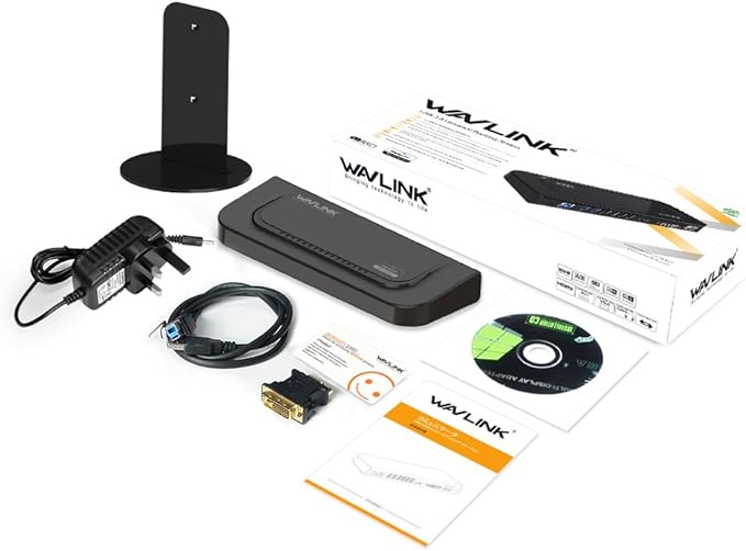 WAVLINK USB 3.0 and USB C Universal Docking Station Dual Video Monitor Display DVI HDMI VGA Gigabit Ethernet, Audio, 6 USB Ports for Laptop, Ultrabook and PCs