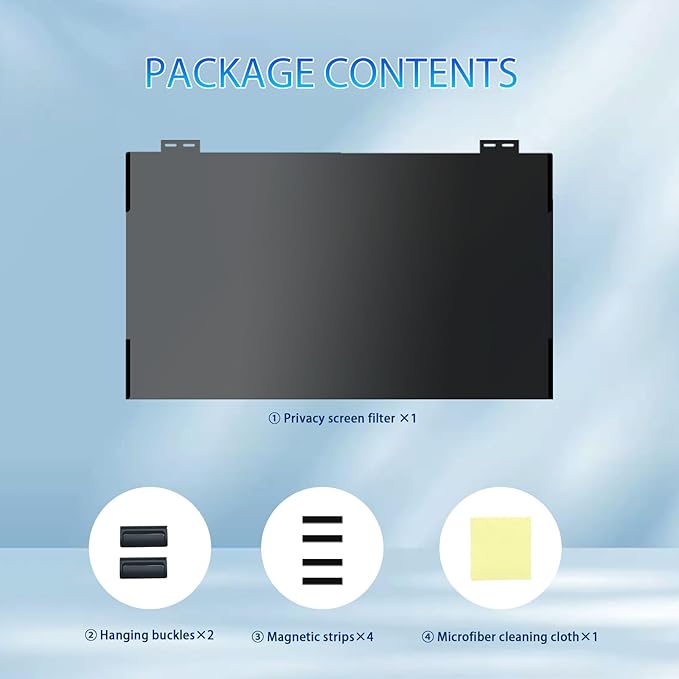 Computer Privacy Screen 23.6 Inch Magnetic, Removable Hanging Privacy Shield for frameless Monitor 16:9 Widescreen, Anti Blue Light, Anti-Glare Protector