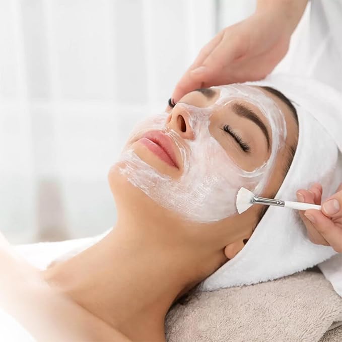 20 Pieces Fan Brushes Facial Applicator Brush Soft Makeup Mask Acid Applicator Brush Esthetician Cosmetic Brush for Mud Cream, Makeup Peel (White)