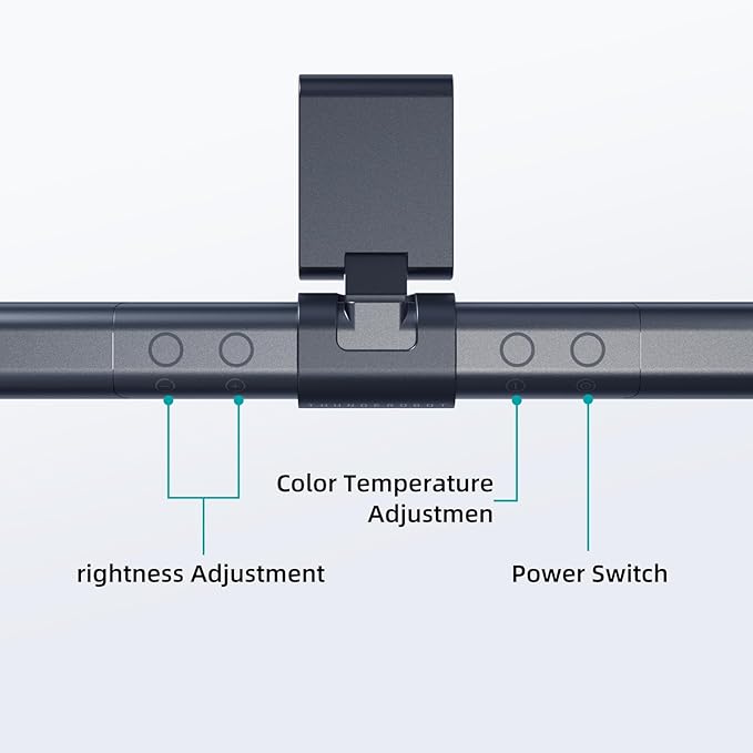 Thunderobot L1 Computer Monitor Lamp, Ra95 Light for Eye Caring, Asymmetric Light Source, Ten-Level Dimming No Video Flicker Blue Light Safe E-Sports Desktop Reading Lamp