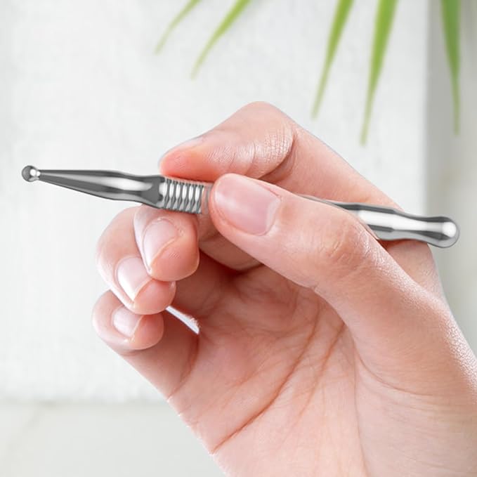 Stainless Steel Gua Sha Tool & Acupuncture Pen- Deep Tissue Massage & Pain Relief Therapy with Trigger Point - Full Body Self-Massage Acupressure Bar for Relaxation (JGS-3)