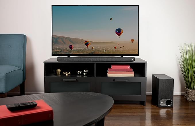 Polk Audio Signa S2D Sound Bar with Wireless Subwoofer (Online Exclusive Finish), Dolby Digital & DTS Virtual Surround, VoiceAdjust Technology, Bluetooth Music Streaming, Aux, HDMI & Optical Inputs