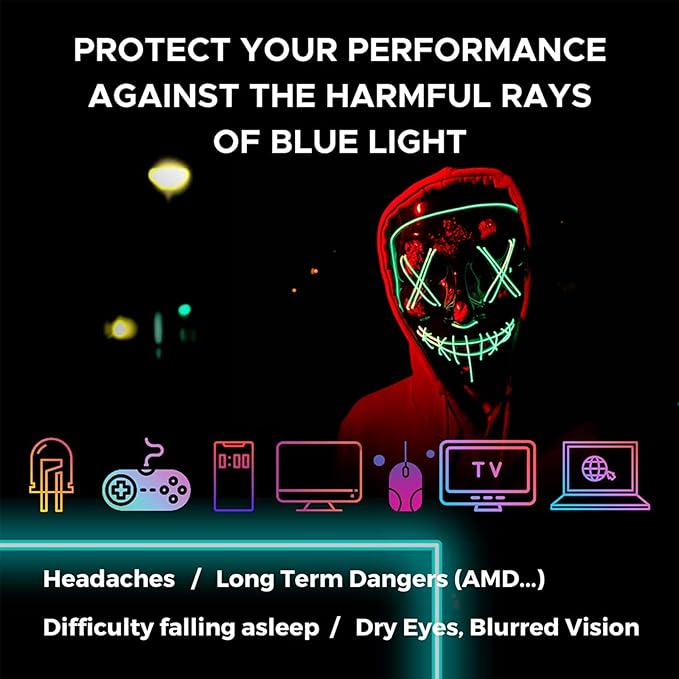 Okany Blue Light Blocking Glasses Gaming Computer Glasses Powerful Professional Screen Filter