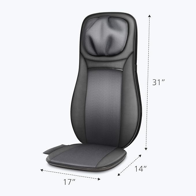 Snailax shiatsu Neck & Back Massager with Heat, Full Back Kneading Shiatsu or Rolling Massage, Massage Chair pad with Height Adjustment, Back Massager for Neck and Shoulder
