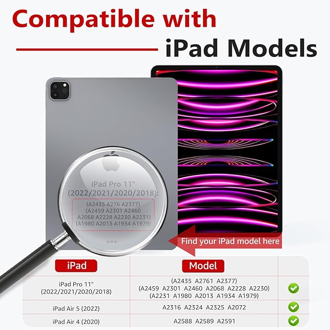 bersem Screen Protector Compatible with iPad Pro 11 (2022&2021&2020&2018) & iPad Air 5th / 4th (2022&2020) Tempered Glass, Ultra Clear, Anti-Scratch, Case Friendly, EZ Kit, 1 Pack