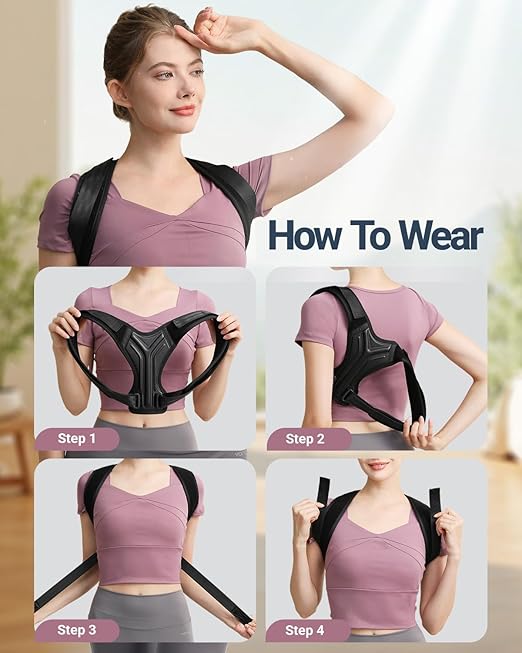 Upper Back Brace Posture Corrector For Women & Men,Lightweight Back Straightener Posture Corrector For Men,Adjustable Upper Back Support,Clavicle Brace For Round Shoulder & Hunchback (Medium)