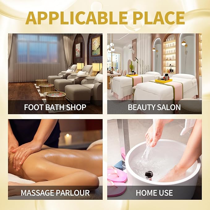 Pedicure Kit Foot Soak Set: Bubble Salt, Sugar Scrub, Massage Mask, Massage Lotion in a Box, 4 Step Foot Spa Kit for Dry Feet, Tired Feet(3 Set Honey flower)